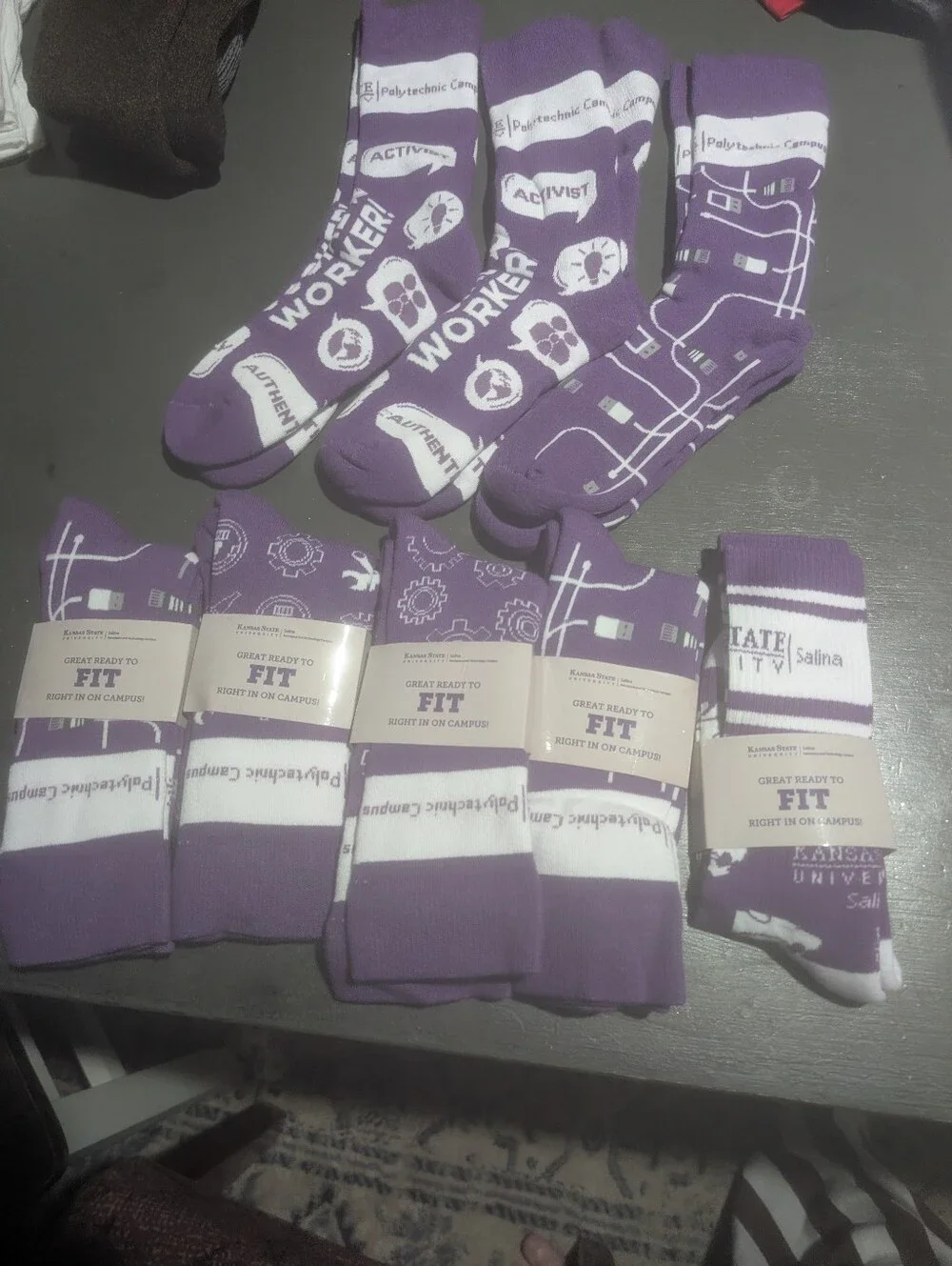 Kansas State University Polytechnic Campus FIT Socks 8 Ct